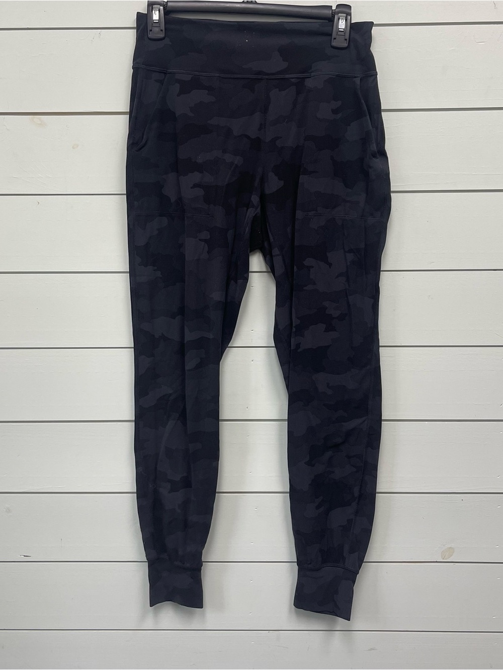 Lululemon align joggers 28" camo deep coal black women's size 8
